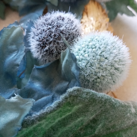 Fall Blue & Teal Maple Leaf Wreath 12" Farmhouse - Picture 8 of 10